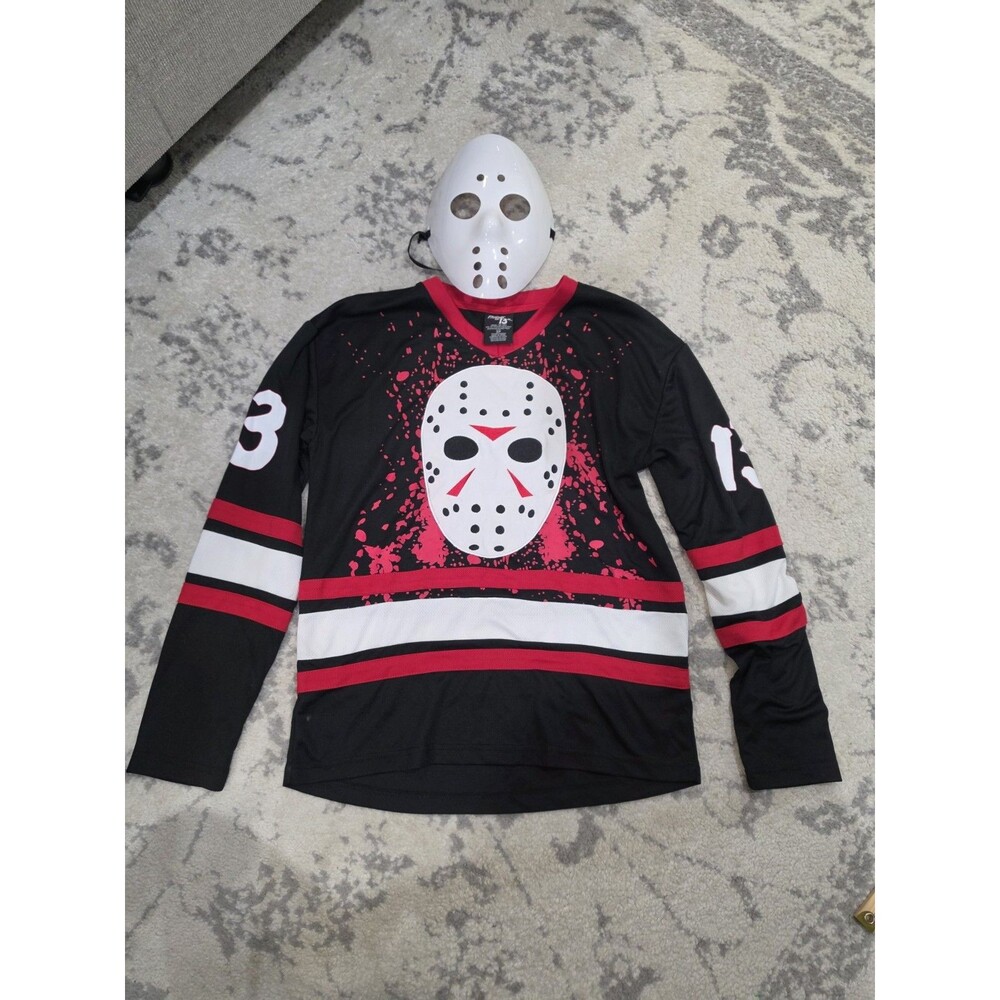 Friday The 13th Jason Vorhees #13 Horror Hockey Jersey With Mask Size Small